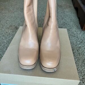 Steve Madden Nude Leather Heeled Boots